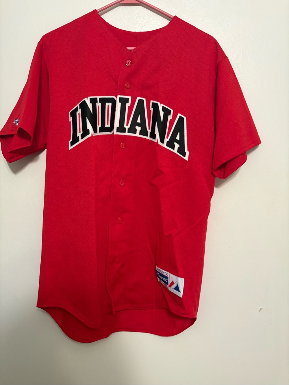 Indiana university Men's Baseball Jersey - vintage majestic great condition med